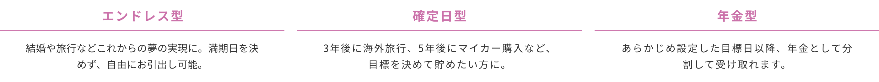 エンドレス型　確定日型　年金型